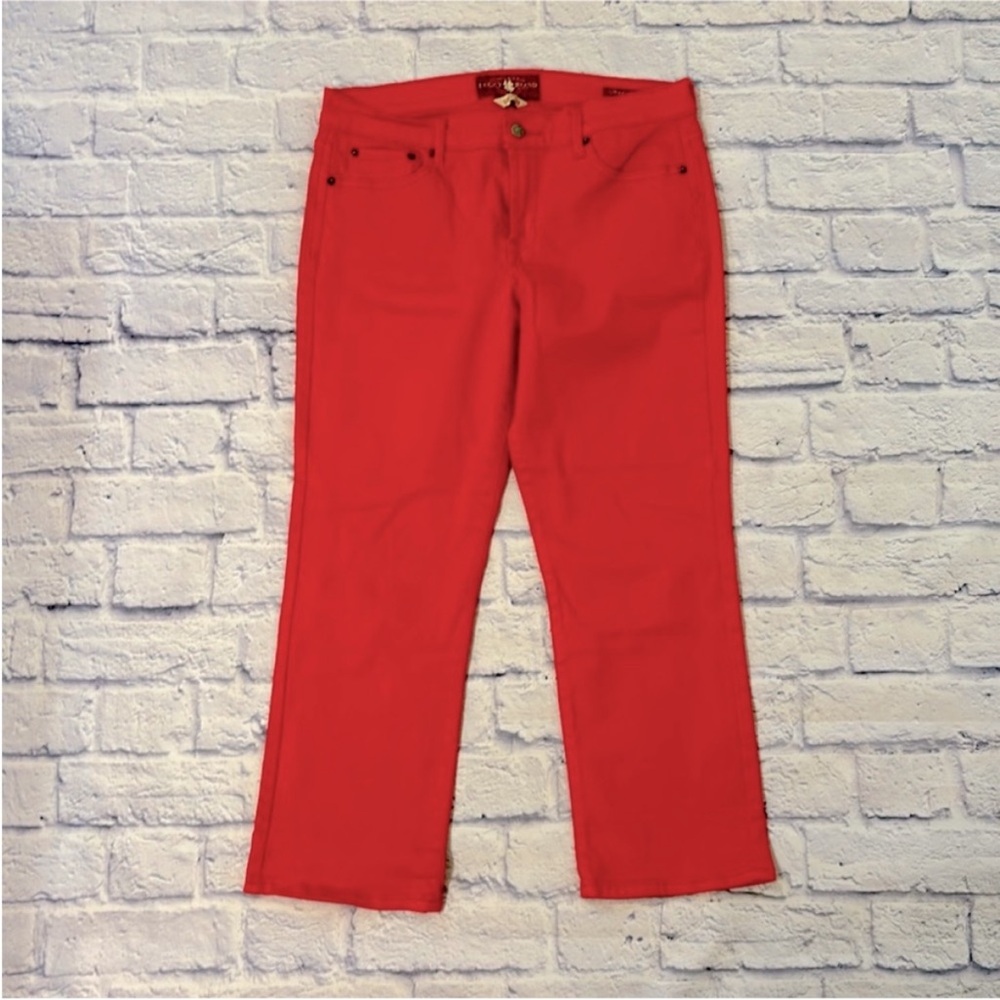 Lucky Brand Sweet N Crop Mid Rise Straight Leg Red Cropped Jeans Size 10/30